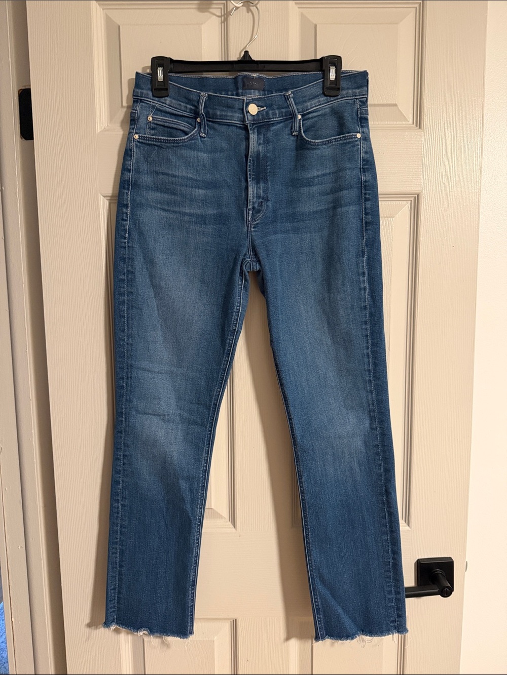Classic High-Rise Mother Jeans in Medium Blue